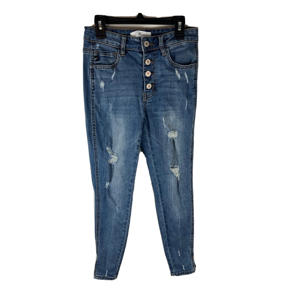 KanCan Jeans High Rise Exposed Button Fly Ankle‎ Skinny Jeans KC5109M Size 1/24